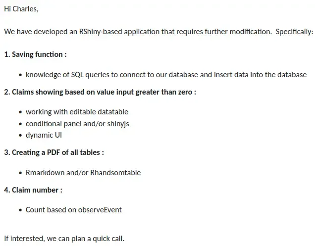 Email from a Shiny app prospect