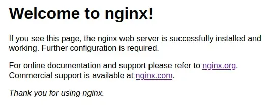 Nginx Welcome page