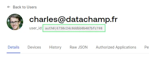 Auth0 User ID
