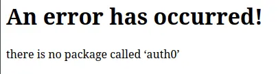 There is no package called auth0